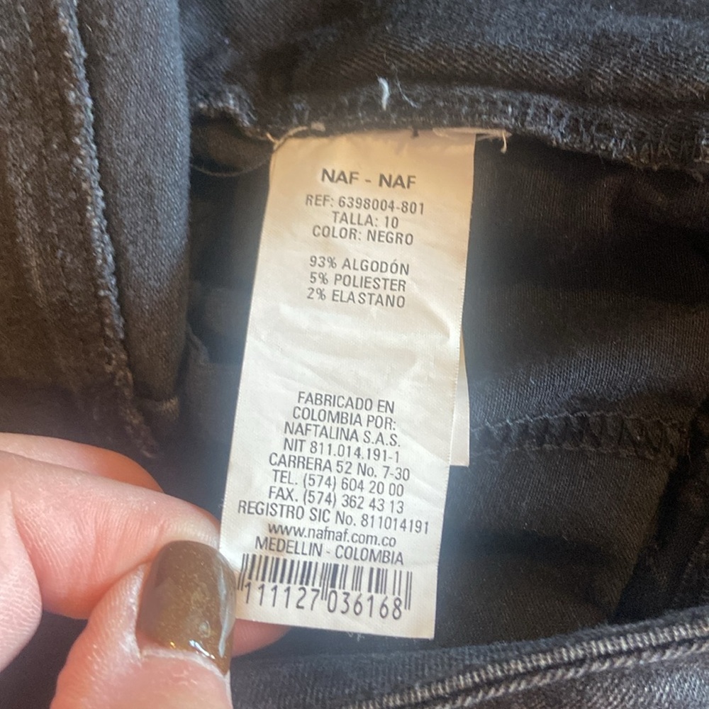 Naf Naf Black Stretch Skinny Jeans Size 10 - Picture 3 of 4